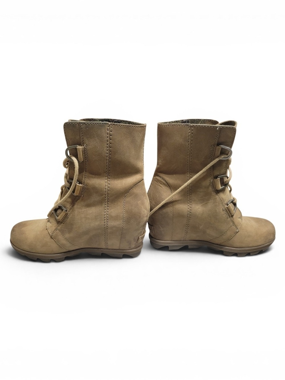 Sorel Women’s Lace-Up Wedge Ankle Boots - Taupe Size 9.5